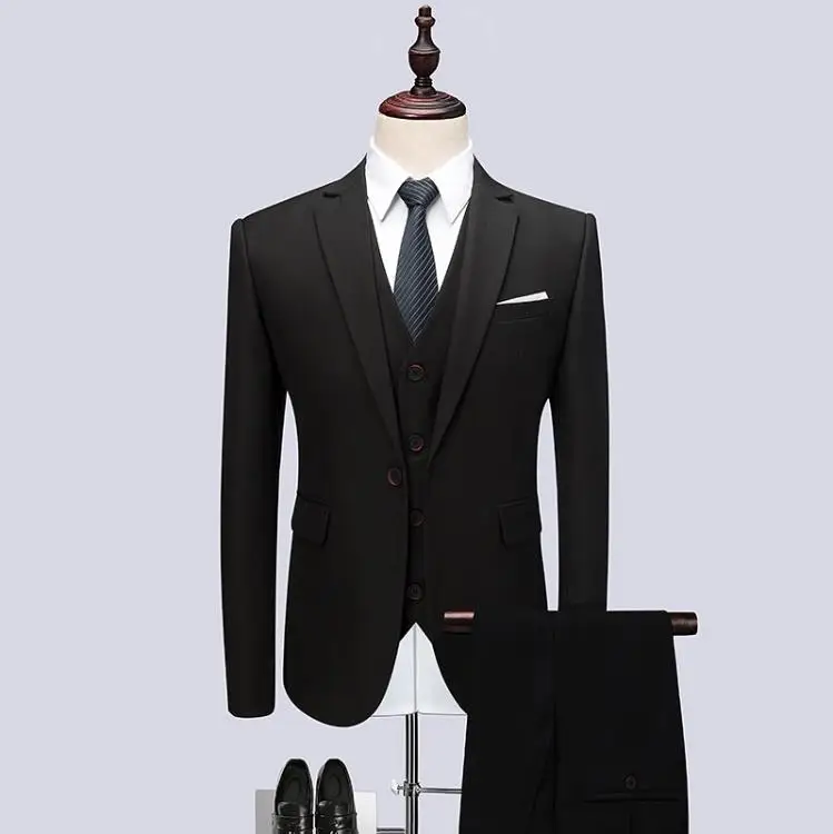 2019 Mens Black Classic Smoking Suits Fashion Party Mens Slim Skinny Suits Business Men Grooming Custom Tuxedos 3 Pieces Suits