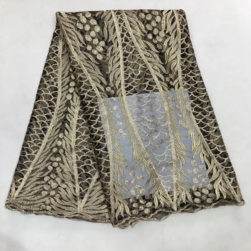 Цветная Высококачественная нигерийская африканская кружевная ткань