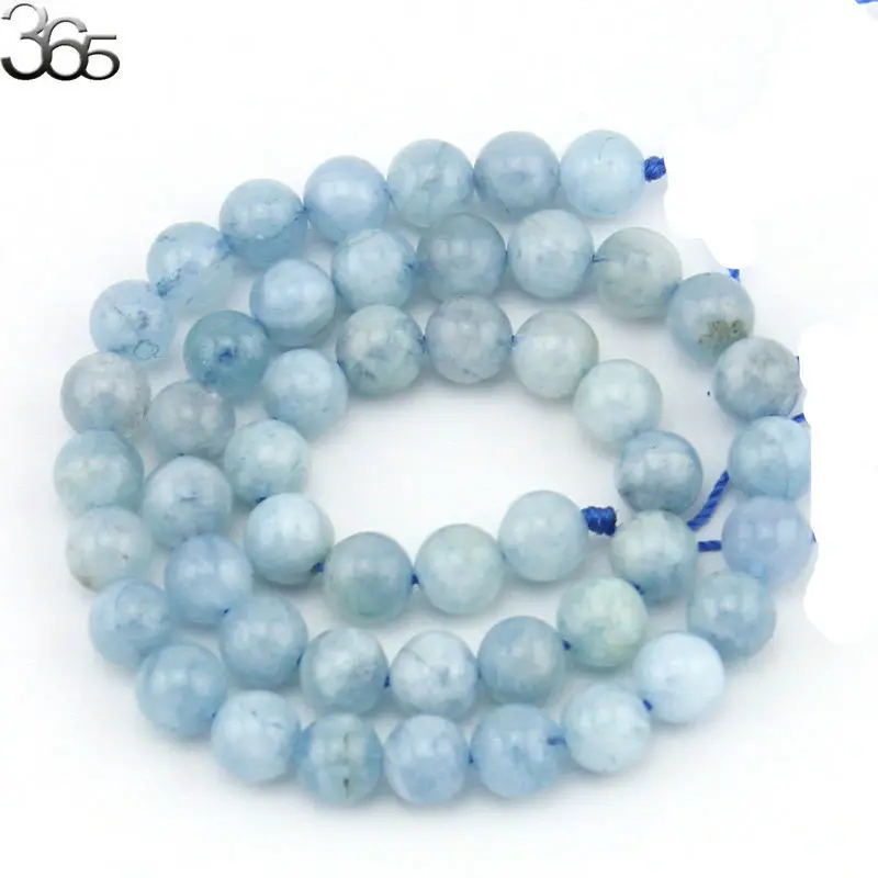 

Wholesale Jewelry 4-12mm Natural Brazilian Aqua stone Gems Round Loose Bead Jewelry Beads Jewelry Making
