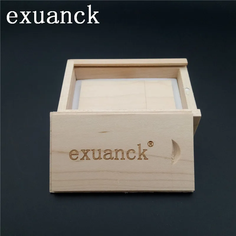 Новый Кленовый usb-накопитель exuanck с деревянной коробкой usb 2 0 на заказ 4 ГБ 8 16 32