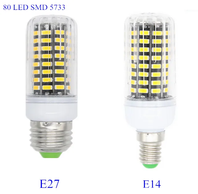 5733 лампада Светодиодная лампа E27 220В 42LED 64LED 80LED 108LED 136LED Lamparas LED Bombillas ярче 5730 | Лампы