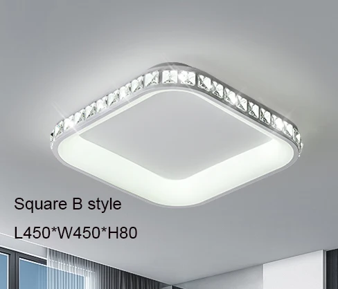 Square B style Хрустальная современная светодиодная потолочная люстра, спальня, кабинет, балкон, коридор, квадратный круглый треугольник, украшение дома, люстра, приспособление - Цвет абажура: Square B style