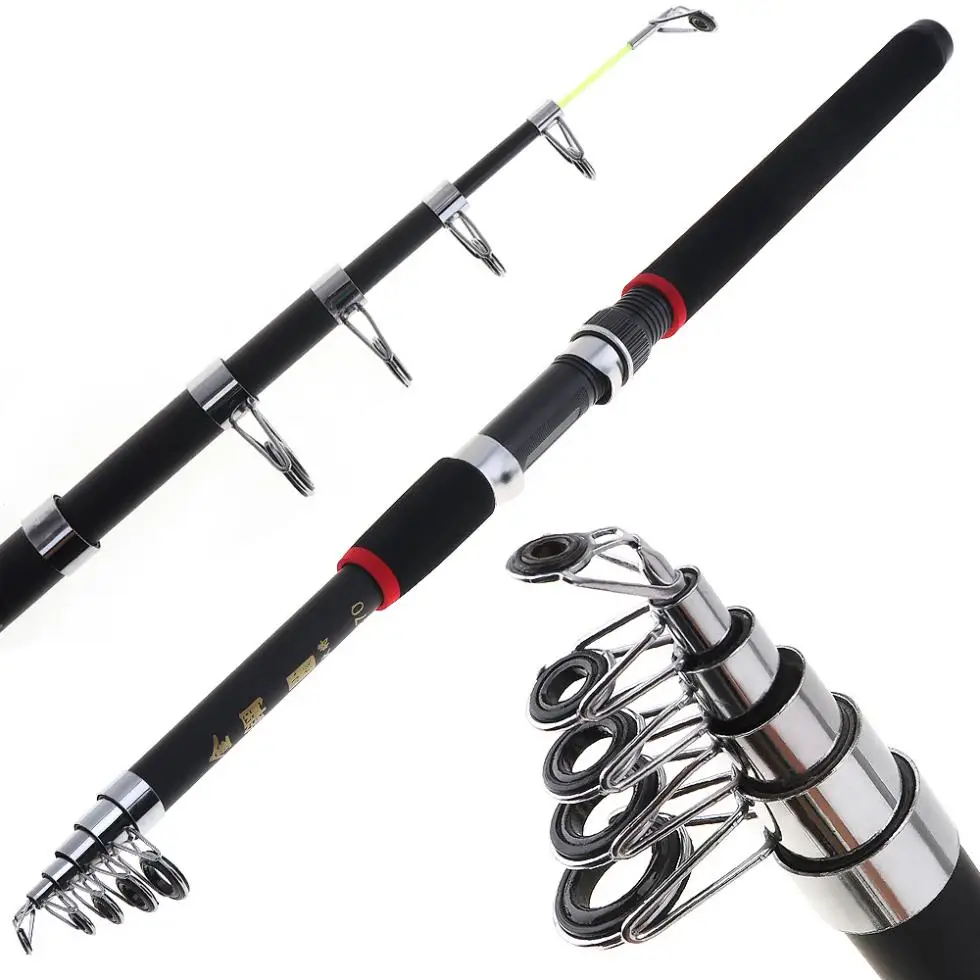 15pcs 2.4m Fishing Rod Reel Combos Full Kit Telescopic Spinning Pole Lure Line Hook Track Tool Set for Ocean | Спорт и развлечения