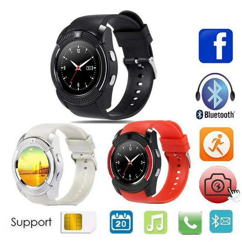 Новые модные умные спортивные часы reloj inteligente hombre Bluetooth SIM Touch трекер с дисплеем SOS для детей Подарки для IOS и Android