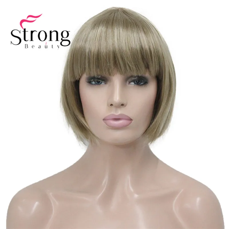 Женский короткий синтетический парик StrongBeauty для повседневного