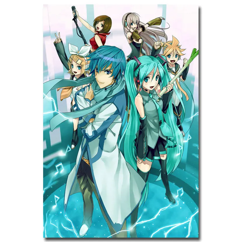 Picture 4 Хацунэ Мику VOCALOID Книги по искусству шелк Ткань плакат печать 12x18 24x36 дюймов Sexy Anime Girl настенные панно для Декор в гостиную 074 - Цвет: Picture 4
