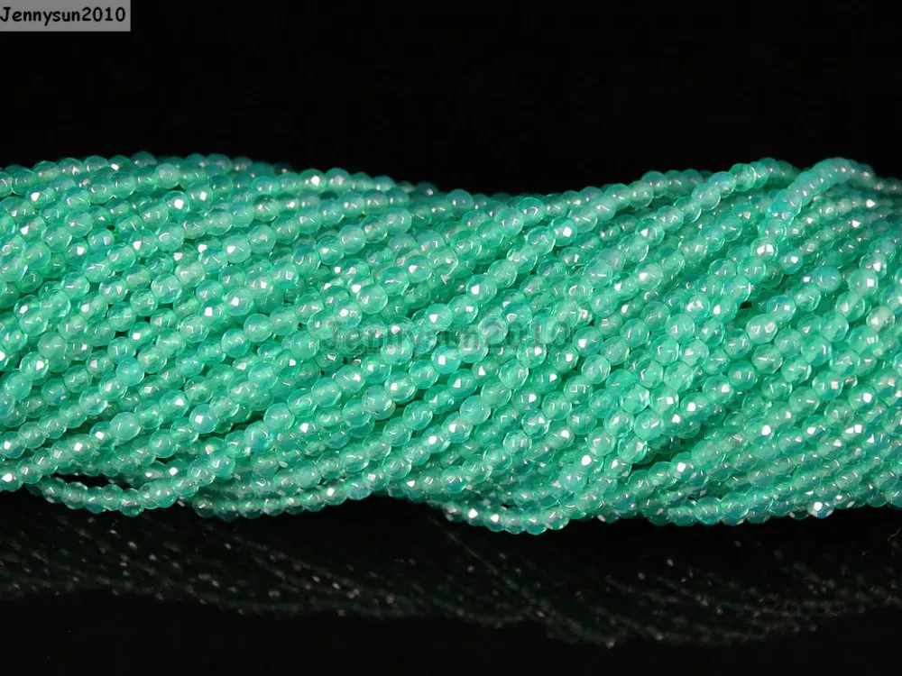 

Натуральные зеленые драгоценные камни Ag-ate, 2 мм, граненые круглые бусины-разделители, 15,5 дюйма, нитка для изготовления ювелирных изделий, 5 н...