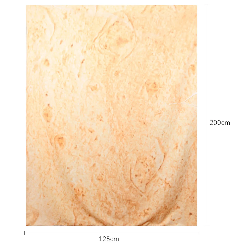 125x200cm Одеяло Tortilla, комфортное одеяло для еды, одеяло для закусок, одеяло с узором Tortilla, квадратная форма для автомобиля, офиса - Цвет: 125x200cm