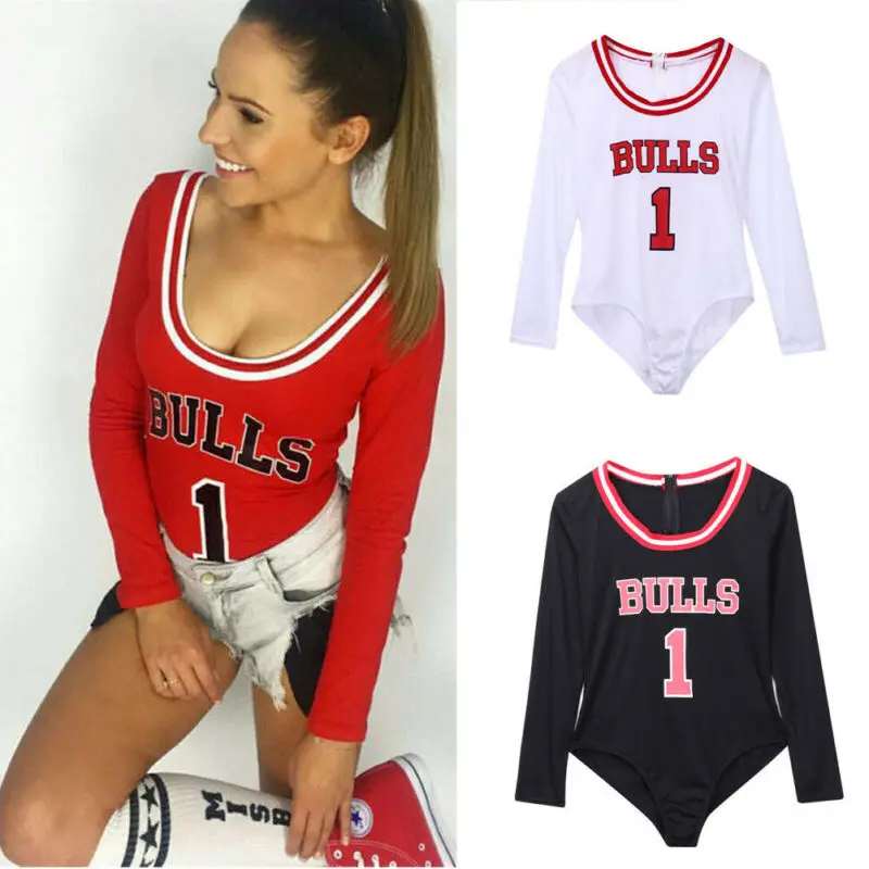 

USA Women V Neck Bulls Up Bandage Bodysuit Fashion Girl Leotard Jumpsuit