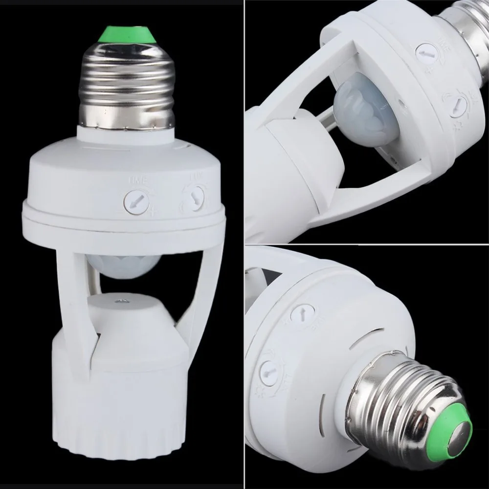 PIR Infrared Ray Motion Sensor Smart light Switch 110V-240V E27 LED lamp Bulb Holder Detector Time Delay Day Night Adjustable |