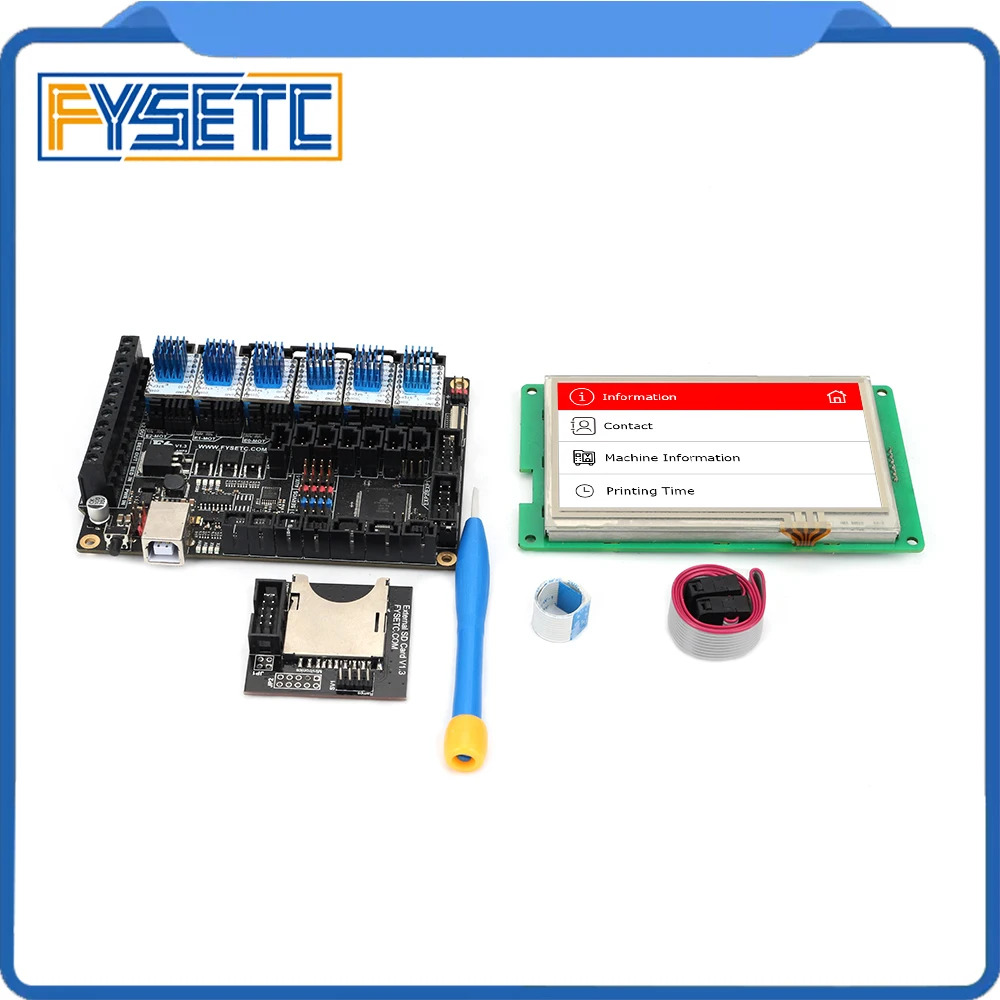Материнская плата все в одном FYSETC F6 V1.3 + сенсорный экран 4 3 дюйма 6 шт. TMC2100/TMC2208 /TMC2130