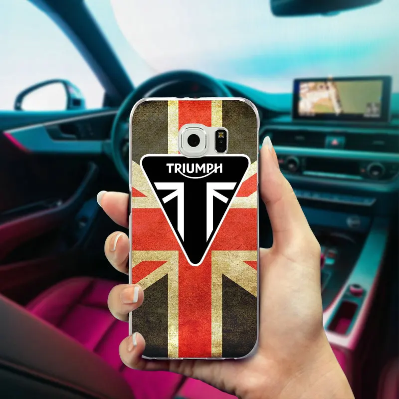 Soft TPU Silicon Phone Case Hot Triumph Motorcycle Logo Uk for Samsung Galaxy Note 2 3 4 5 8 S3 S4 S5 Mini S6 S7 S8 S9 Edge Plus | Мобильные