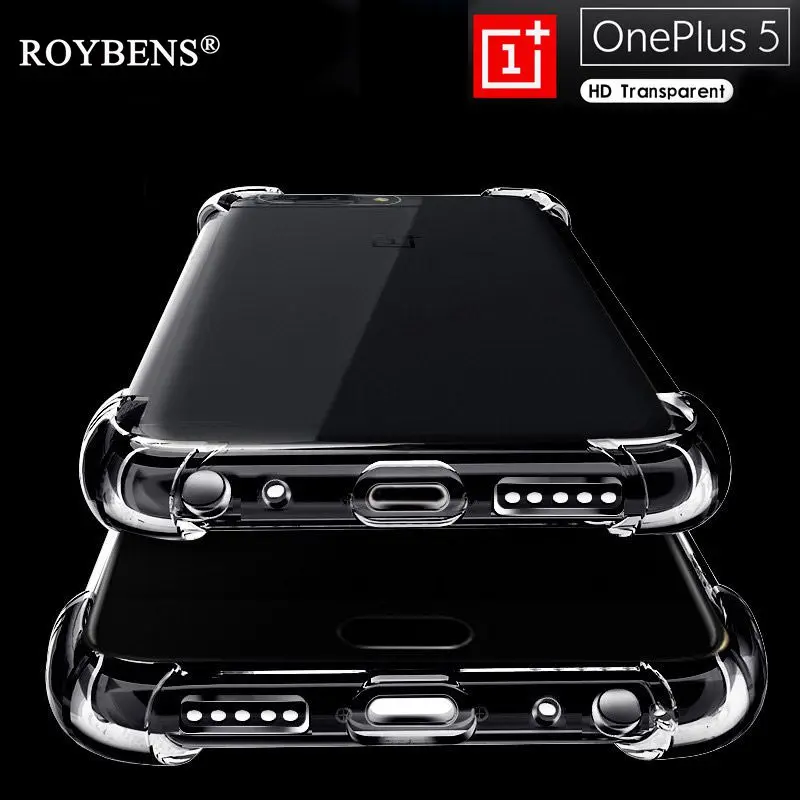 Roybens Oneplus 5 чехол из прозрачного силикона с кристаллами мягкий TPU 3 3T полная защита
