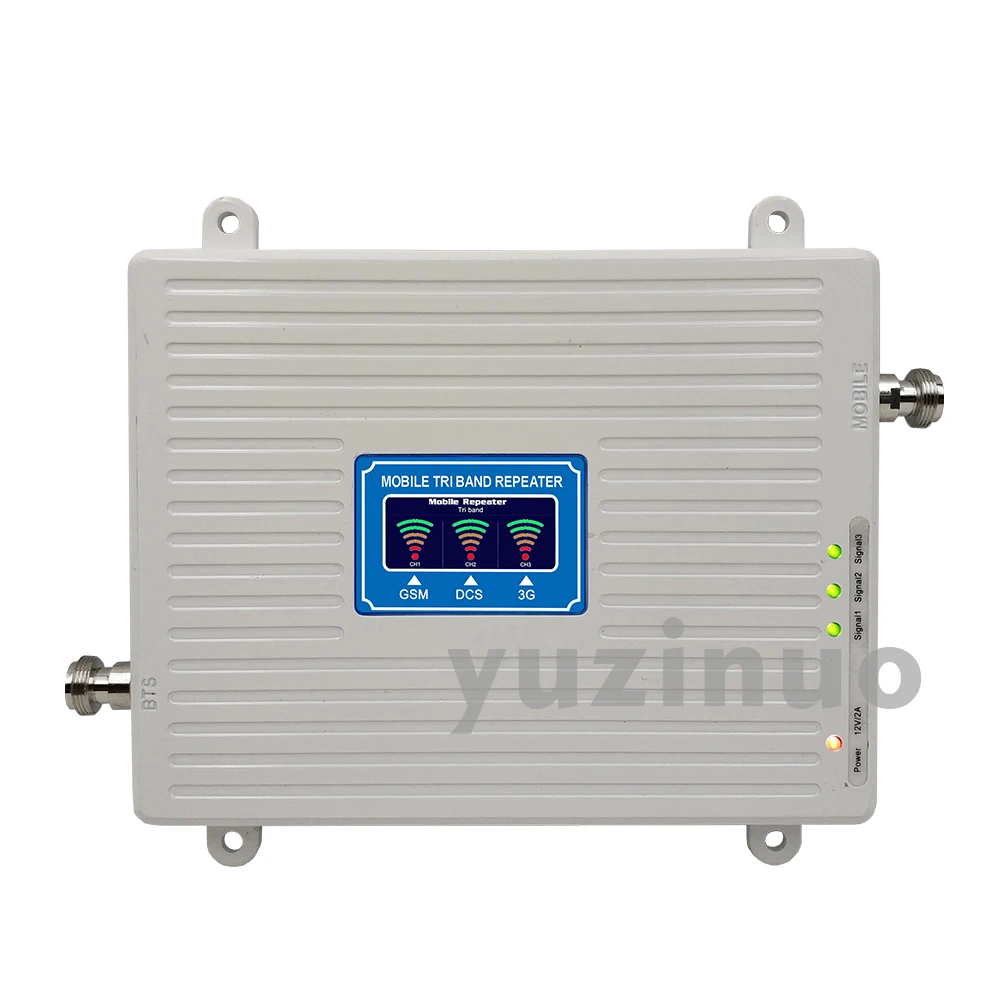 65 дБ усиление 2G 3G 4G трехполосный Усилитель GSM 900 + DCS/LTE 1800 WCDMA UMTS 2100 мобильный