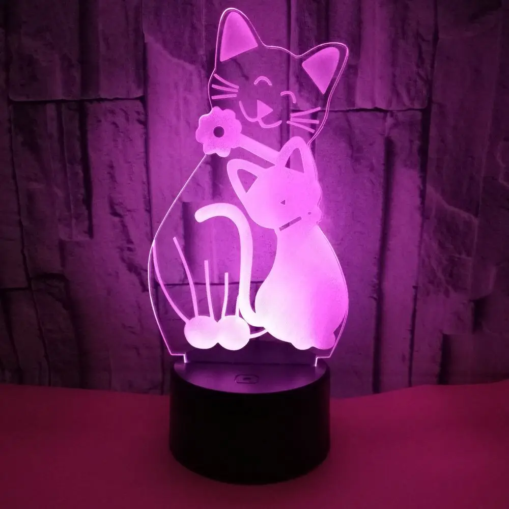 Ночник с дистанционным управлением Cat 3d Небольшой акриловый светодиодный