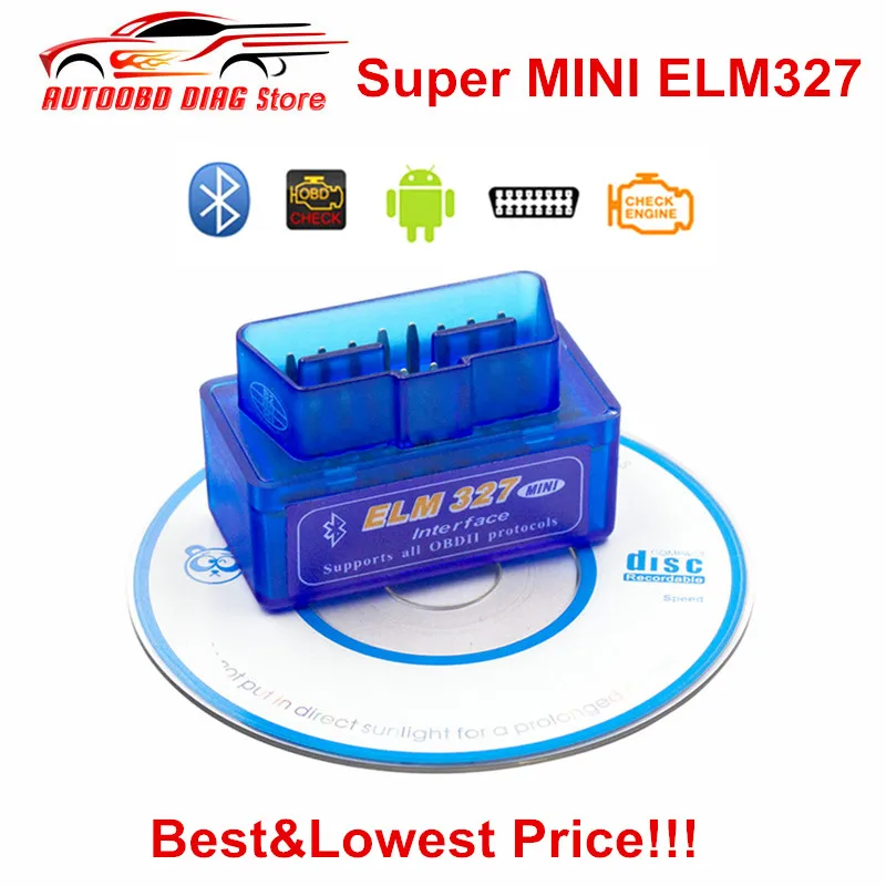 Считыватель кодов Super MINI ELM327 Bluetooth V2.1 для Android Torque OBD 2 интерфейс OBD2 сканер ELM 327