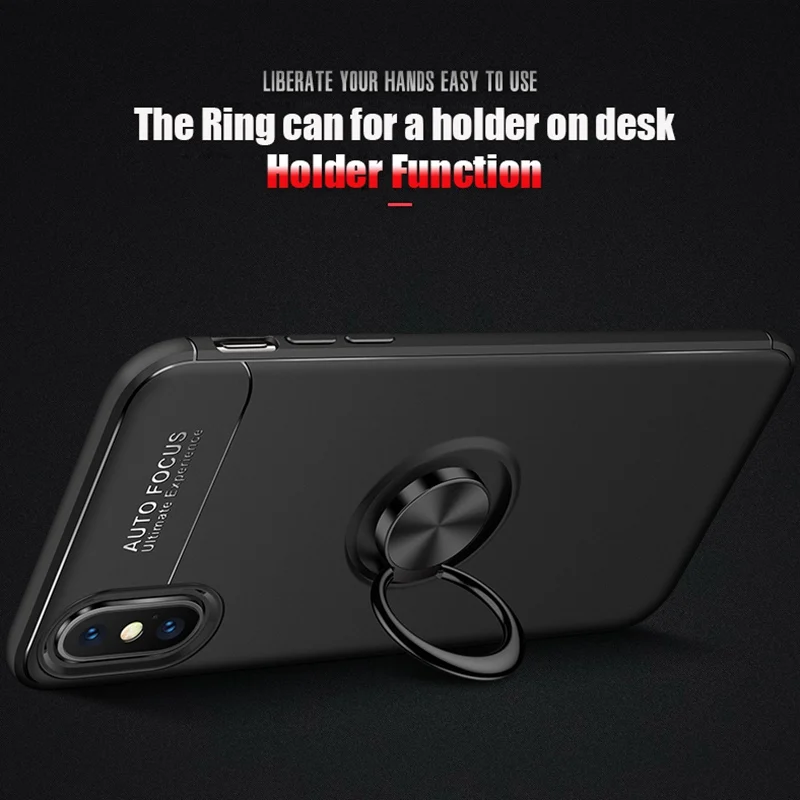 Для iPhone 5 5S SE 6 6s 7 8 Plus X XS MAX XR магнитный держатель TPU металлический Автомобильный Кронштейн кольцо силиконовый резиновый мягкий чехол 8 7 Plus