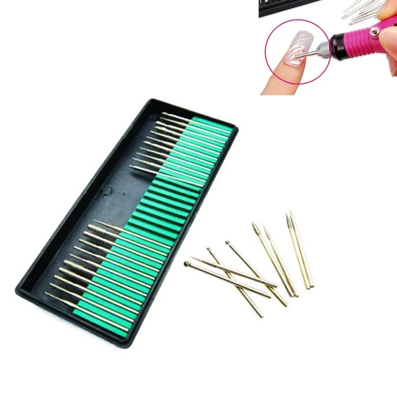 30Pc Nail Drill Bits Diamond Mounted Point Set Grinding Pricker Wheel Head Dentistry Tools for Manicure Machine Accessories | Красота и
