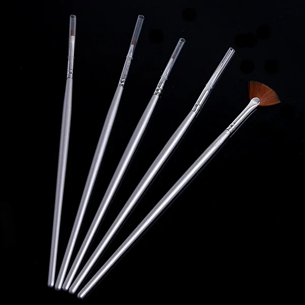 ACOSUN 5PCS Silver Nail Art Design Pen Brush Set Painting Dotting Tool | Красота и здоровье