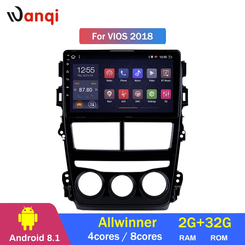 2G ram 32G rom Android 8,1 автомобильный dvd-плеер gps навигация Мультимедиа для Toyota Vios Yaris радио