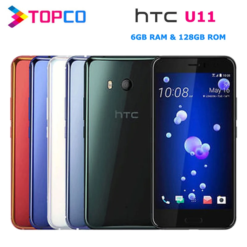 Htc U11 Dual 128 ГБ разблокированный GSM 3G и 4G Android мобильный телефон Восьмиядерный 5," 12 МП и 16 Мп 6 Гб ram 128 ГБ rom отпечаток пальца NFC
