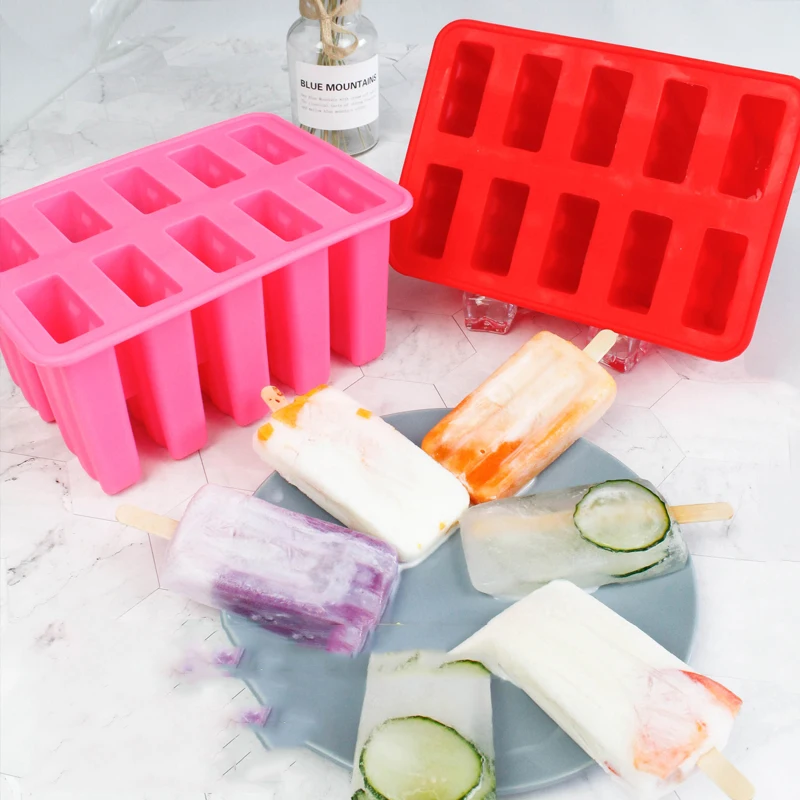 10 ячеек многоразовые DIY Мороженое Поп формы силиконовые мороженое куб с крышкой