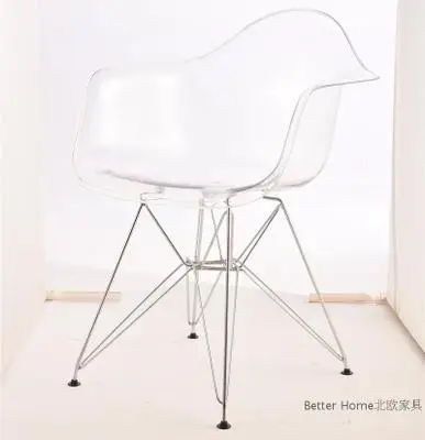 Style 9 29%Simple Modern Home Back Dining Chair Plastic Chair Transparent Backrest Lounge Chair Meeting Office Coffee Shop - Цвет: Style 9