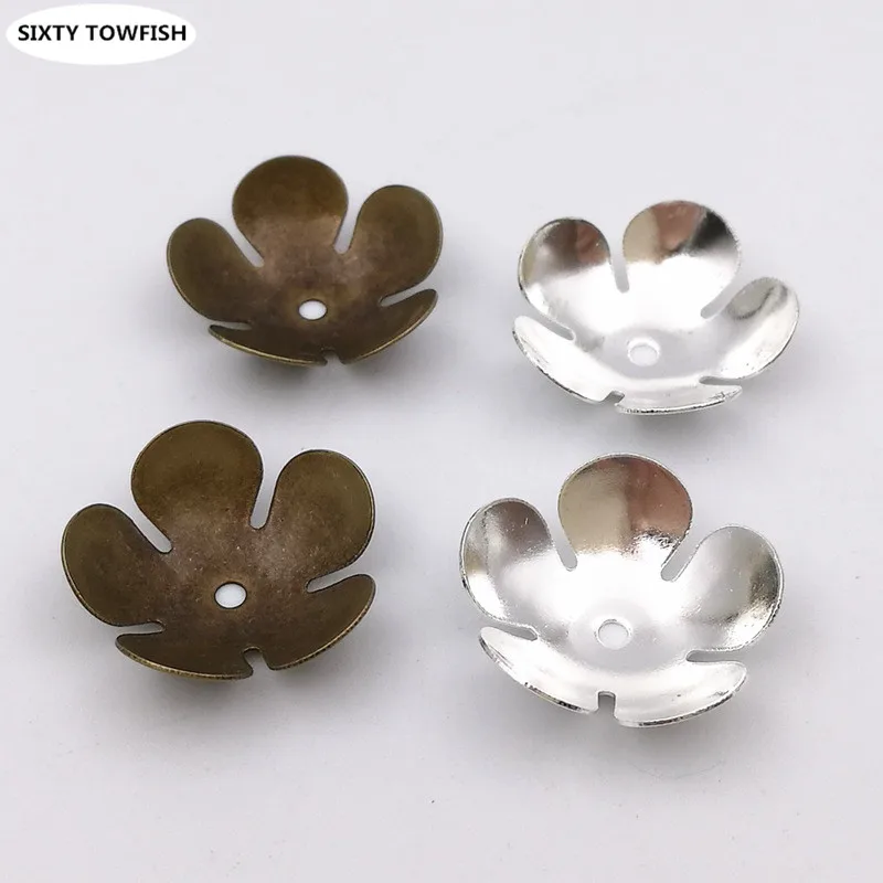 

100pieces/lot 16mm Copper Antique bronze/Silver color/Primary Colors Flower Charms Jewelry Making Accessory Findings B10013