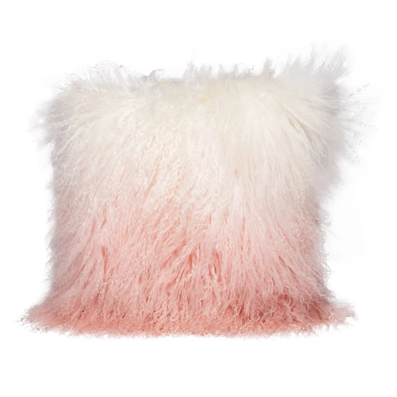 Подушка из тибетской овчины с кудрявым мехом мягкий мех синего цвета для мебели