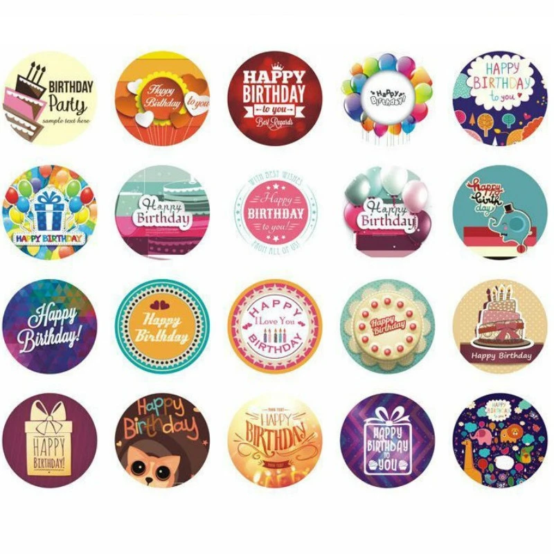 38pcs New Cute Happy Birthday Paper Lable Sealing Stickers Crafts Scrapbooking Decorative Lifelog DIY Stationery Heart | Канцтовары для