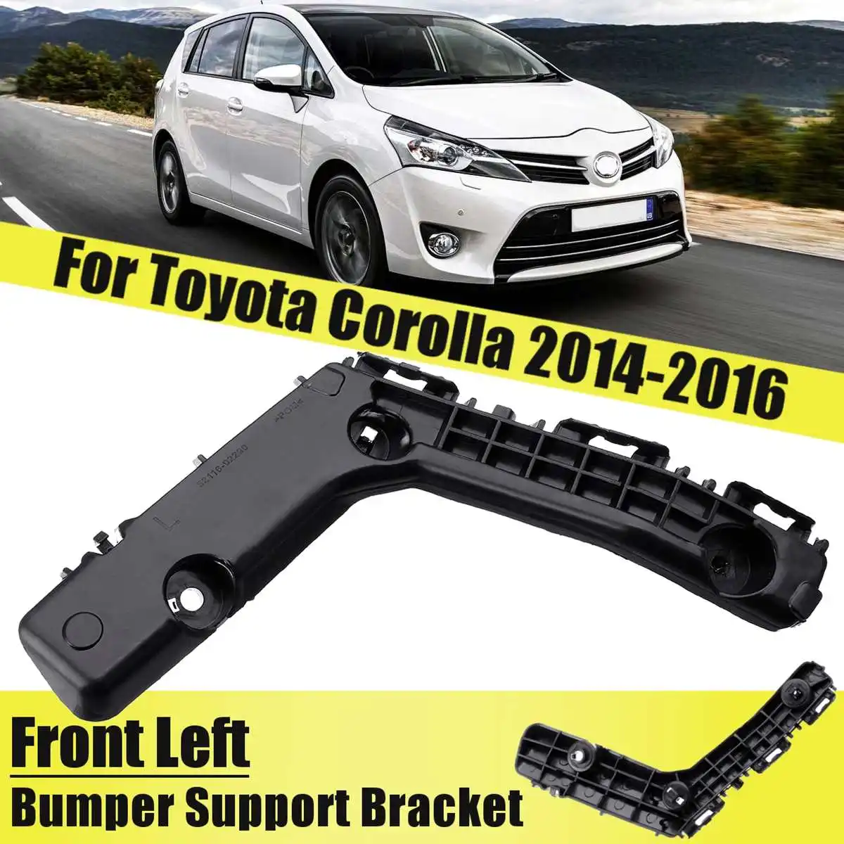 Left Side Передний левый правый Бампер Прокладка кронштейн для Toyota Corolla Черный TO1042123 5211602240 - Цвет: Left Side