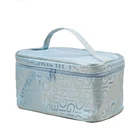 Модная косметичка с надписью, Женская квадратная дорожная сумка, органайзер для туалетных принадлежностей, однотонные вместительные сумки для девочек