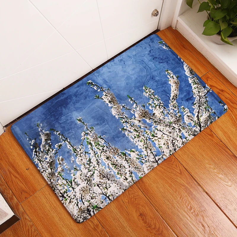 Новые Противоскользящие коврики с принтом листьев и цветов для ванной комнаты