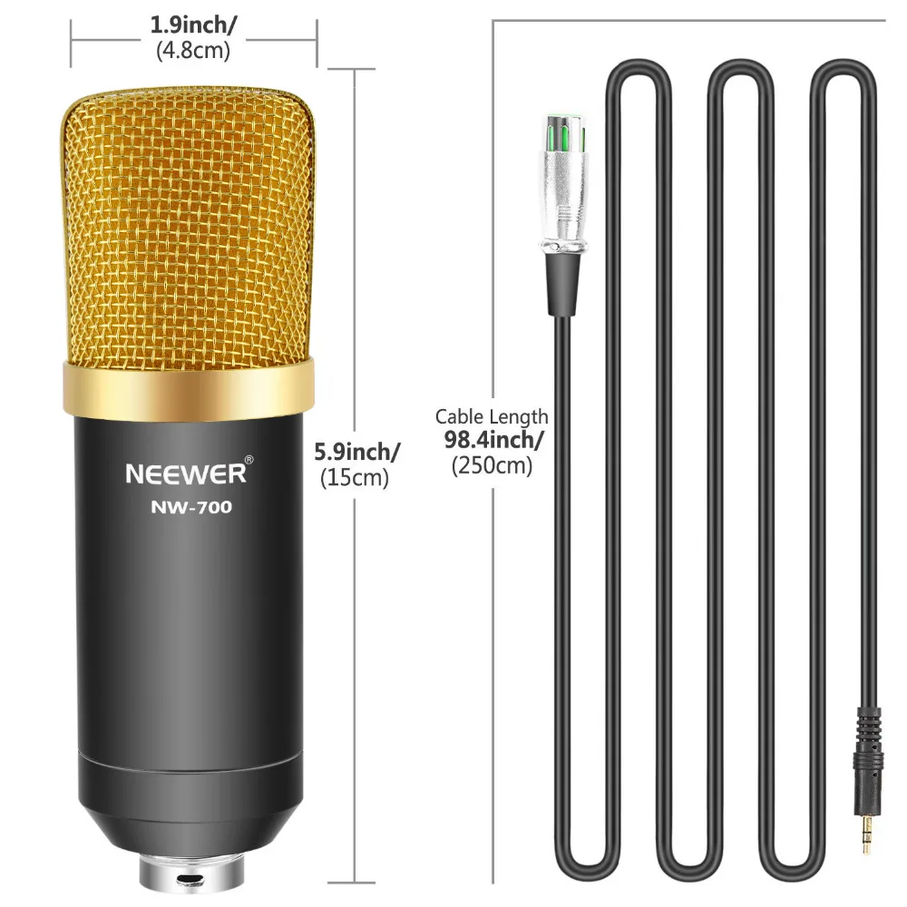 Профессиональный Студийный конденсаторный микрофон Neewer NW 700 в том числе + ударное