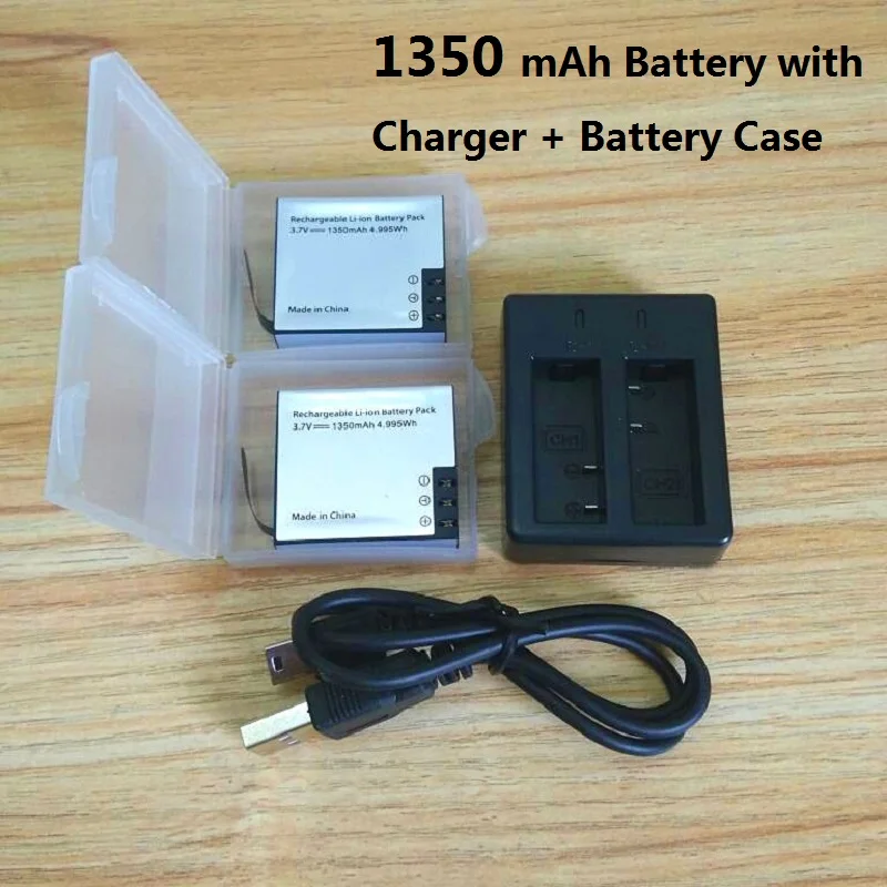 

Original 1350mAh Battery With Charger Dual Charger For SOOCOO C30 SJCAM SJ4000 Air/Wifi/SJ5000X EKEN H9R H5s H6S Action Camera
