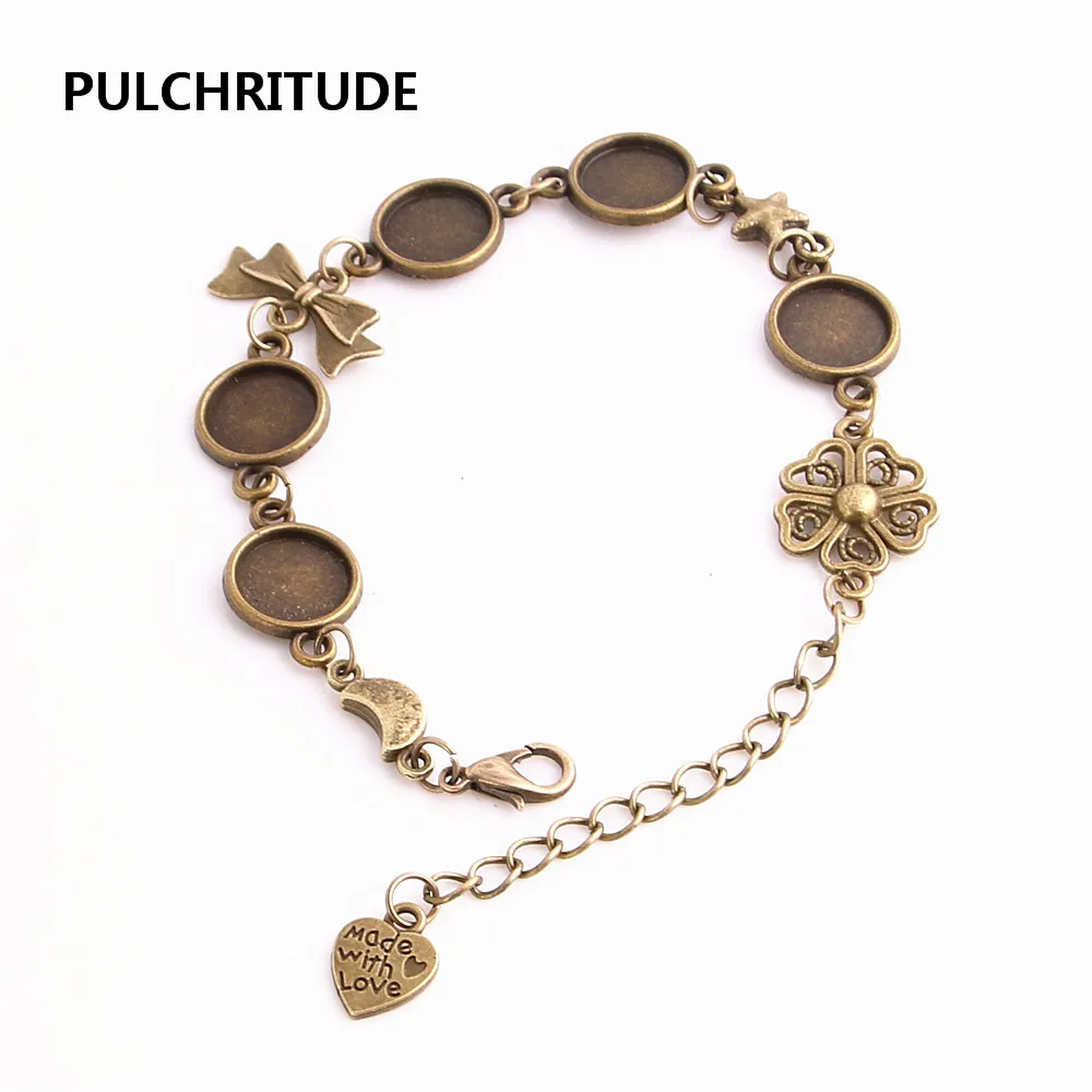 PULCHRITUDE 3 шт./лот металлическая цепочка кабошон основа подходит для круглого 10 см