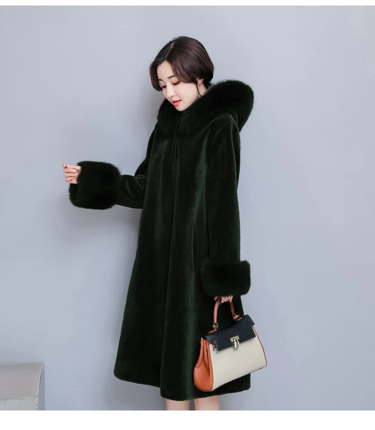 Одежда высшего качества из искусственного меха пальто куртка Для женщин зима с