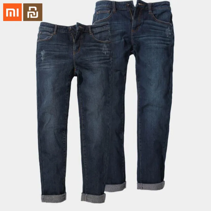 Xiaomi youpin, 90 точек, тонкий небольшой прямой светильник, теплые джинсы, удобные дикие джинсы высокого качества для мужчин и женщин, умный дом