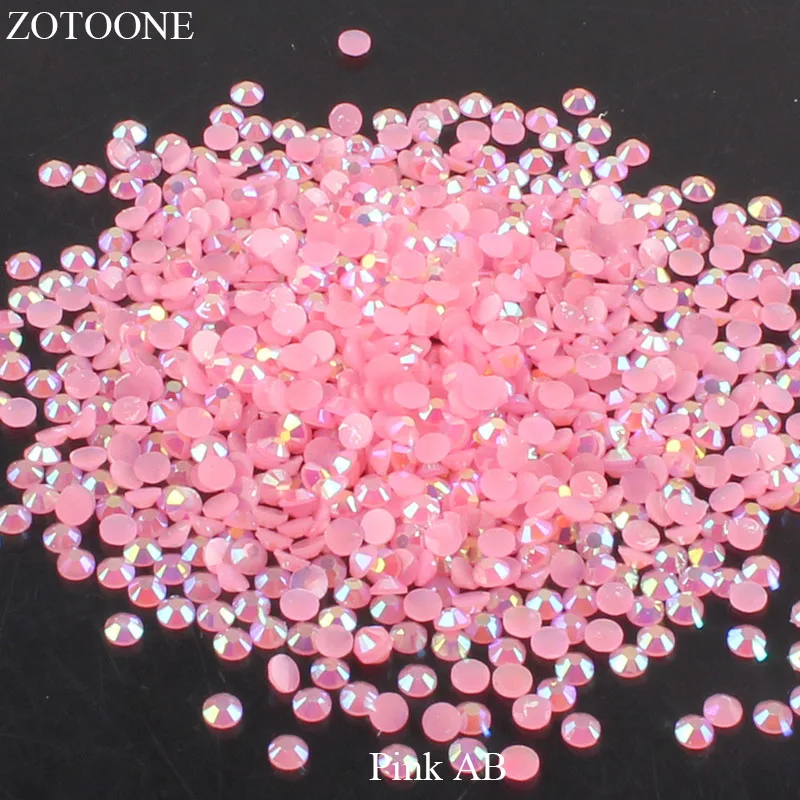 Розовые стразы ZOTOONE из смолы с плоской задней стороной без горячей фиксации