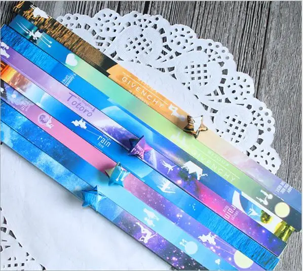 400pcs as picture 400 шт., бумажные сверкающие складные подарочные изделия с изображением счастливой звезды, креативные бумажные изделия для рукоделия, оригами, бумажные материалы для украшения квиллинга - Цвет: 400pcs as picture