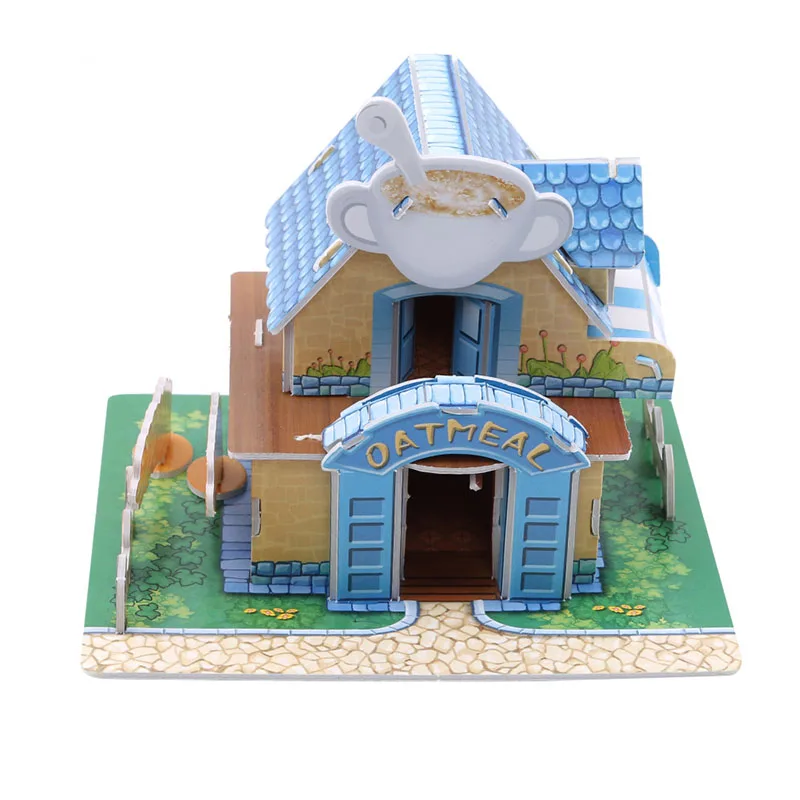

3D Mode House DIY Puzzle Toys Kits Oatmeal Workshop Puzzles Education Toy Model Building For Kids And Adults Toys Gift