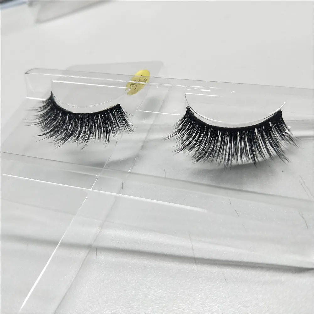 

Handmade reusable cruelty free I beauty 3d fake eyelashes Mink Eyelashes with clear invisible band eyelash free shipping