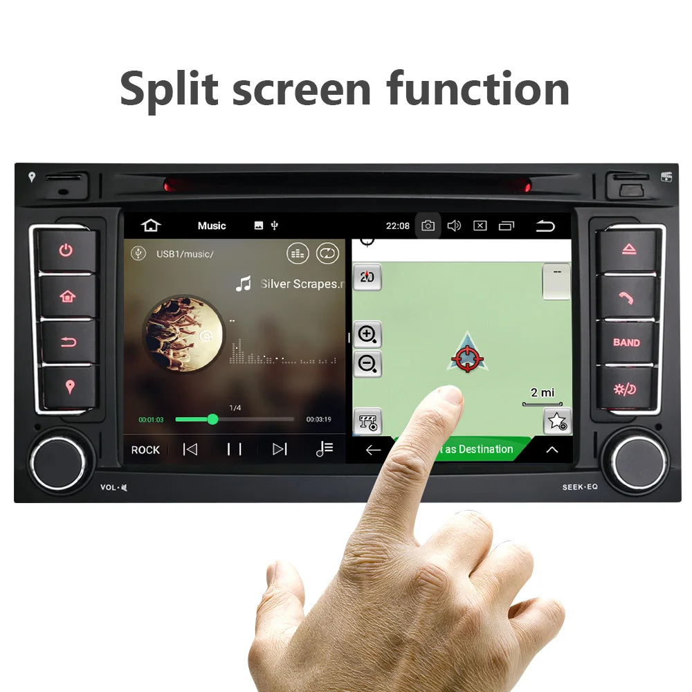 Eunavi 2 Din автомобильный dvd Мультимедиа Android 9 DVD для VW Volkswagen Touareg Transporter T5 Canbus