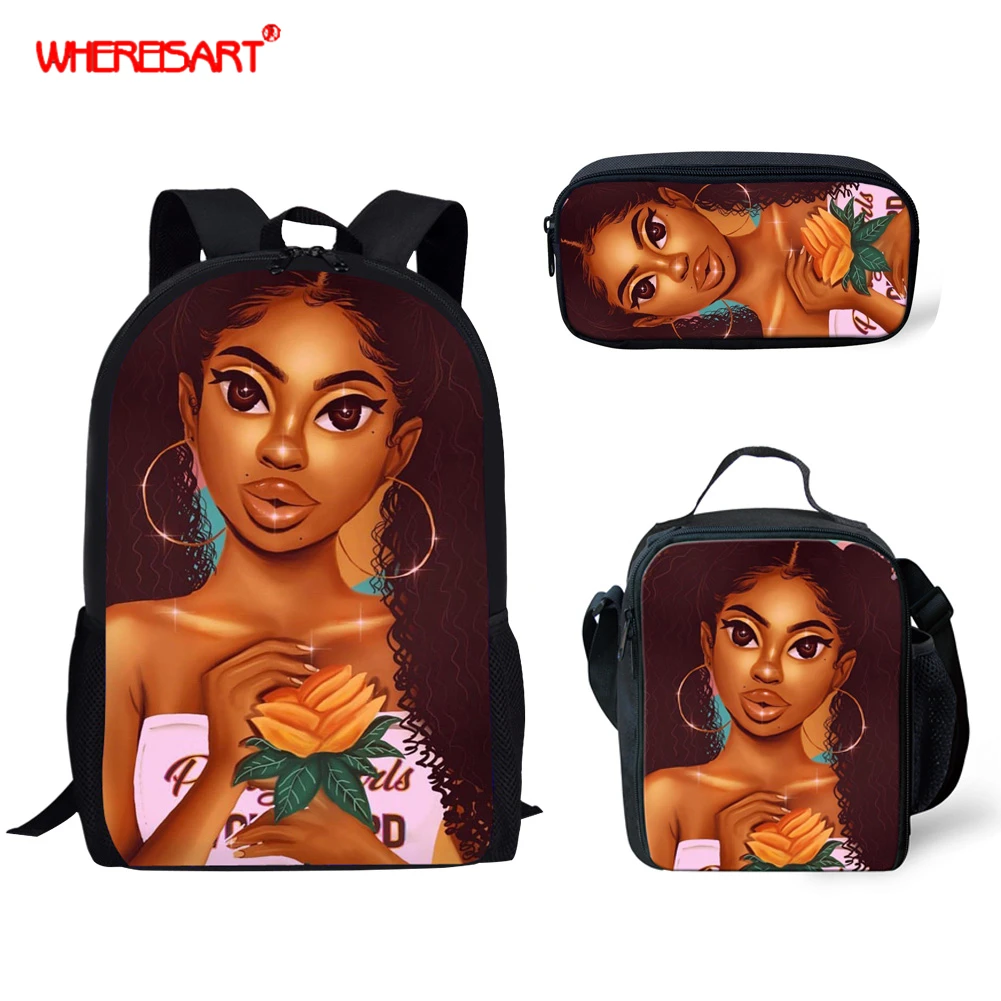 WHEREISART/африканские школьные сумки для девочек детские с принтом в африканском