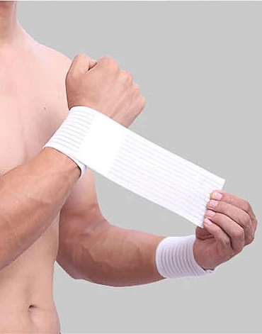 White 1 шт., эластичная спортивная повязка, браслет для рук, для спортзала, поддержка запястья, бандаж, обертывание, фитнес, упражнения, Powerlifting, теннис, хлопок, Weat Band - Цвет: White
