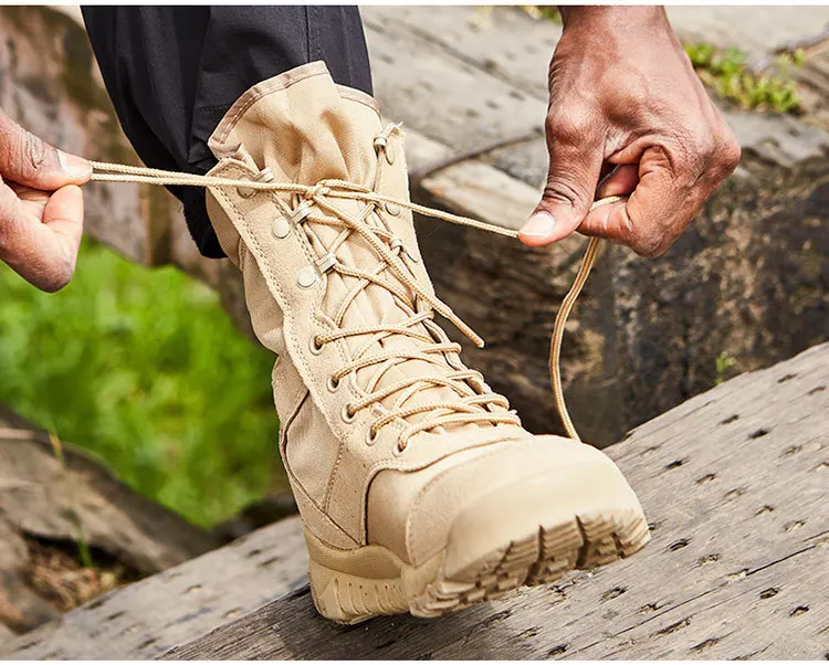 36-46 Size Summer Army Fans Combat Boot Men Women Outdoor Climbing High Top Hiking Shoes Tactical Training Desert Military Boots