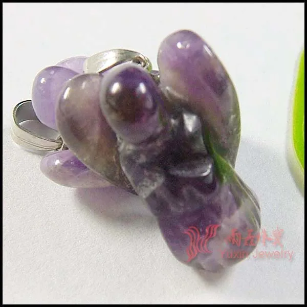 Романтические Подвески в виде натурального аметиста с фиолетовым кристаллом