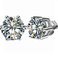 2ctpiece solid 14k white gold au585 earrings diamond women engagement earrings beautiful ear jewelry d color vvs1 with box