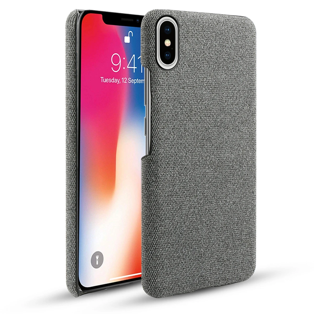 Серый Для iPhone 11 Pro Max 6,5 11 6,1 чехол тонкий жесткий PC тканый тканевый противоударный чехол для iPhone X XR Xs Max 5S SE 5 Чехол - Цвет: Серый