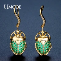 umode brand new fashion jewelry beetle shape drop earrings women gold color wedding party pendientes mujer christmas gift ue0316